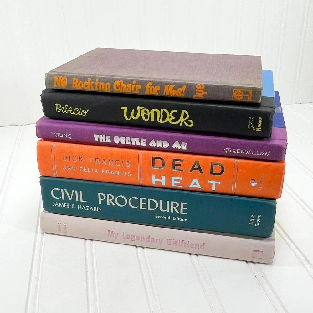 Rainbow Book Stack: Decorative Display Books - Home Decor‎